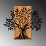 Wallity Monumental Tree 2 - Escultura de pared de madera y metal en Nogal y Negro